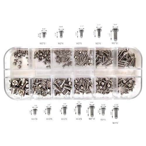 Easycargo 240pcs 12 Sizes Laptop Screws Kit, Notebook Computer Replacement Screws Assortment Kit,M2 M2.5 M3, for Lenovo Toshiba Gateway Samsung HP IBM Dell Sony Acer Asus SSD Hard Disk SATA SSD M.2