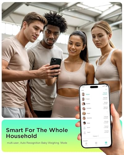 RunSTAR Körperfettwaage, Personenwaage digital mit 8 Elektroden für Körpergewicht und Körperfett, BMI, Muskelmasse und Analyse von 28 Körpermaße App-Nutzung, 3-Metrik-Anzeige, 180kg