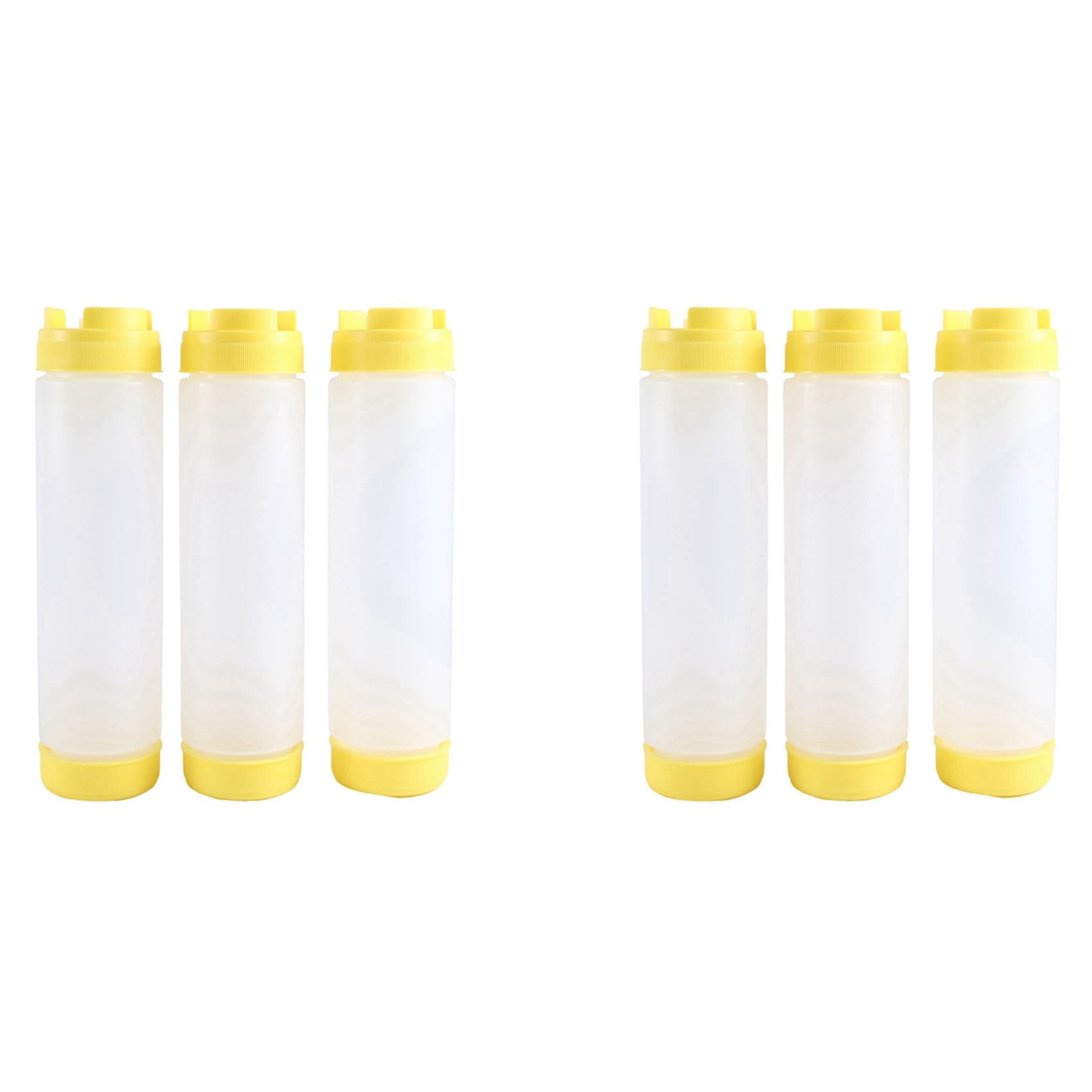 TsoLay 6X 16Oz Inverted Plastic Squeeze Bottles, Refillable Tip Large Valve Dispenser Condiment Squeeze Bottle