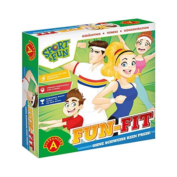 A ALEXANDER - Spiel Sport&Fun - Fun Fit Brettspiel - Spiel mit Sport Übungen - Familienspiel für 2-4 Spieler, Gesellschaftsspiel für Erwachsene und Kinder ab 7 Jahre – Bild 3