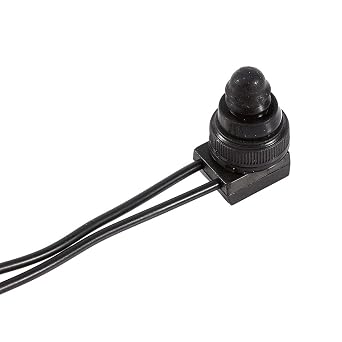 Miniature switches on Off, Push Button Switch 12V 5pcs Waterproof Push-Button Switch On Off Switch Controller with 4 Leads for Motorcycle Car Black