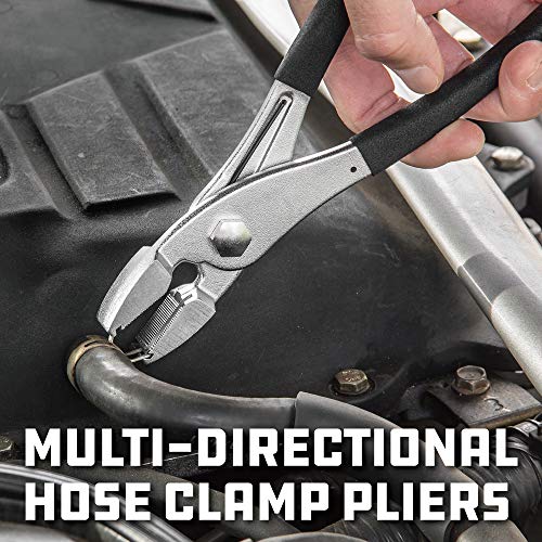 Powerbuilt Multi-Directional Hose Clamp Pliers, Hold Clamps, Fuel Lines And Radiator Hoses, Gripping Plier Jaws - 647868M #TOP3