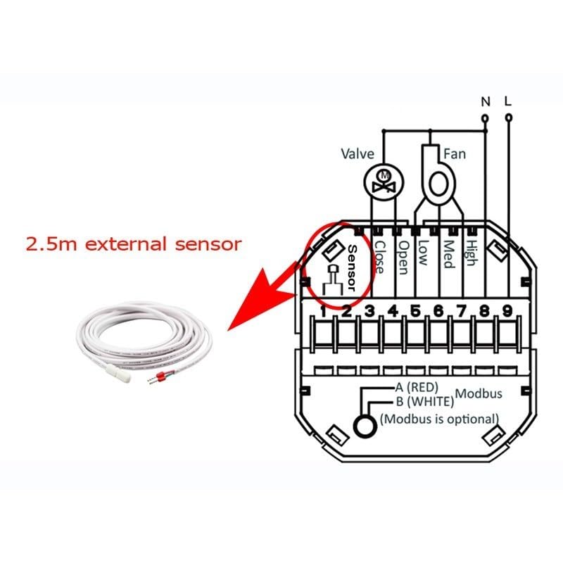 BECA BAC-9000ALWE Termostato Smart WiFi para Fan Coil 2 tubos, ventilador 3 velocidades + válvula ON/OFF, sonda externa, Tuya Smart/Smart Life, Alexa/Google - Expert4House Edition (negro y plateado)