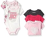 Juicy Couture Baby Girls' 5 Pack Short Sleeve Bodysuit