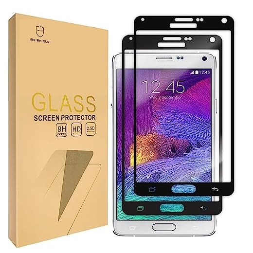 Mr.Shield [2-PACK] Designed For Samsung Galaxy Note 4 [Japan Tempered Glass] [9H Hardness] [Full Screen Glue Cover] Screen Protector with Lifetime Replacement