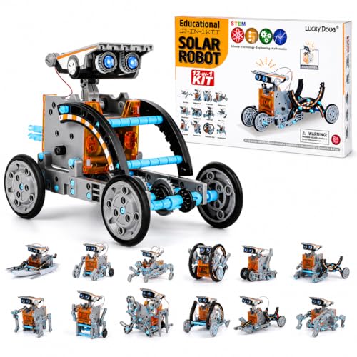 Lucky Doug Solar Power Robot Building Kits Toys for Boys Girls Ages 8-13, STEM Kit Gifts for Kids 8 9 10 11 12 13 Years, DIY Educational Science Building Robotic Set Gifts for Teenagers