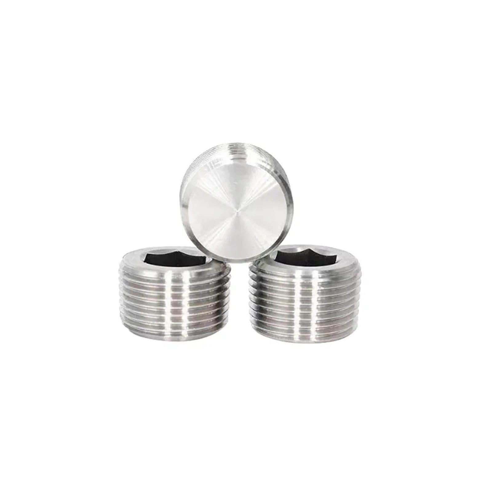 Tapón hexagonal de latón – 1/8 pulgadas a 3/4 pulgadas BSP macho/hembra conector de rosca de latón para fontanería, 1 pieza acabado plateado de 1 pulgada