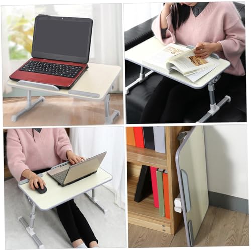 Table de bureau pliable réglable en bois beige au design simple pour ordinateur portable - 6