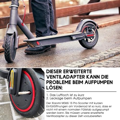 Adapter Ventiladapter Ventilverlängerung Autoventil Ventil Verlängerung für Scooter Auto LKW Van Caravan den G30 Xiaomi M365 1S Essential Pro 2 Elektroroller