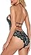 Satohom Damen Sexy Body Dessous Spitze Reizwäsche Bodysuit Tiefer V-Ausschnitt Erotische Negligee Lingerie Babydoll Unterwäsche Sexy Outfit für Sex Babydoll Body Grün XL-XXL