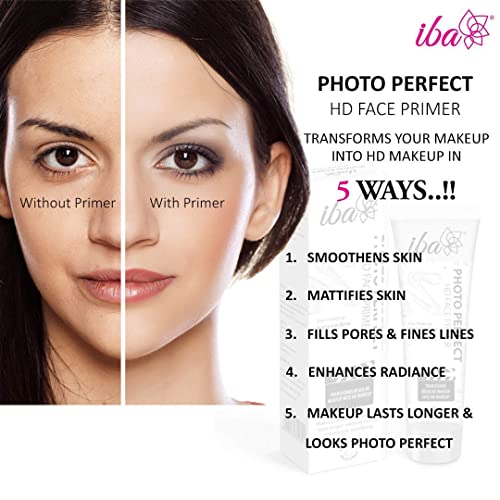 Image of Iba Photo Perfect Hd Face Flawless Finish Primer Transparent 35g | Matte Gel Based Light Weight Formula | Fills Pores & Fine Lines | Provides Radiant & Smooth Finish | Makes Makeup Last Longer | Halal Certified & Vegan Makeup