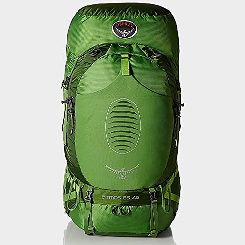 Image of Osprey Atmos AG 65L Men's Backpacking Backpack, Green S-M | hiking pack, camping gear, overnight trail pack, Green color, S-M size