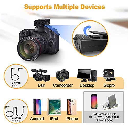 BALILA Ansteckmikrofon Kabellos für iPhone Android Smartphone Kamera- UHF Dual Wiederaufladbar Lavalier Mikrofon… – Bild 7