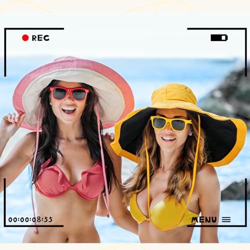 Sombrero de ala ancha reversible para mujer 6 pzas miniatura 6