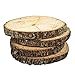 Natural Wood Slices, Round Basswood Slabs, 9 to 11 inches, Rustic Tree Bark Slice, Weathered Log Disc, Outdoor Country Barn Wedding Table Centerpiece, (4 Pack)
