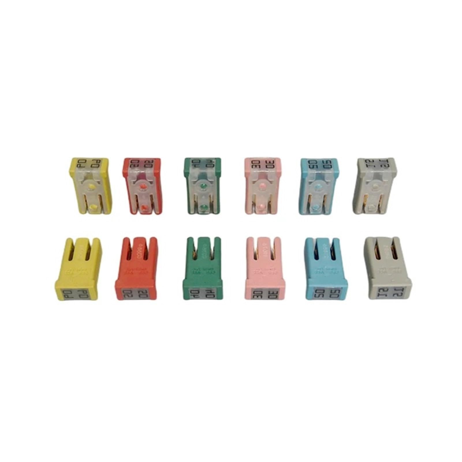 Fusibile for auto fusibile serie 695 15A 20A 25A 30A 40A 50A 60A Rettangolo di tipo piccolo Fusibile a cartuccia automatica Fusibile for auto con spina scanalata(20A,Quantity 30pcs)