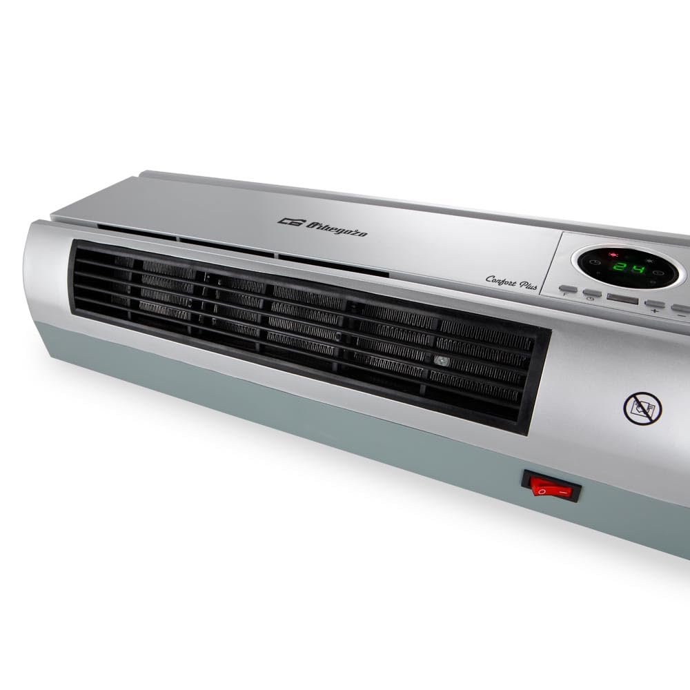 Calefactor de pared 2000W, Split de pared, Mando a Distancia, Función Ventilador, Termostato digital, Temperatura Ajustable
