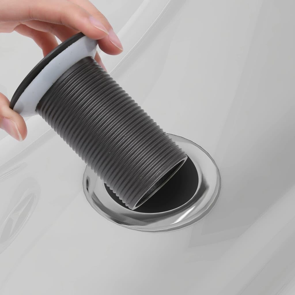 Desagüe sin rebosadero gris de zinc y latón 6,4 x 6,4 x 9,1 cm con conexión roscada de 1¼ pulgadas, desagüe desplegable para baño y cocina, fácil limpieza y manejo