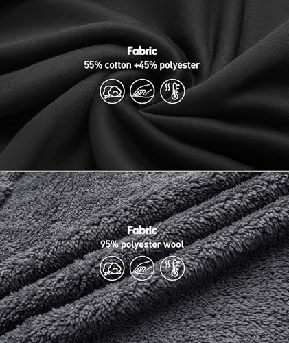 Image of SCODI Hoodies for Men Heavyweight Fleece Sweatshirt - Full Zip Up Thick Sherpa Lined Hooded Sweatshirts