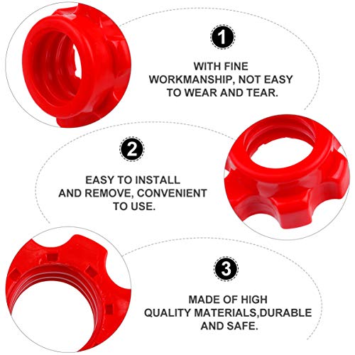 Vicasky 4Pcs Spin-Lock Collars Plastic Anti-Slip Standard Barbell Exercise Collars Hex Nut Screw Clamps For Dumbell Weight Lifting Fitness Training Accessorie Red #TOP6
