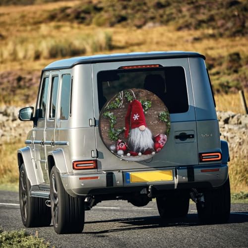Image of Christmas Gnome Spare Tire Cover Winter Weatherproof Universal Wheel Protectors Christmas New Year Wheel Covers for Rv Camper Travel Trailer SUV Truck 16 Inch Holiday Xmas Decor
