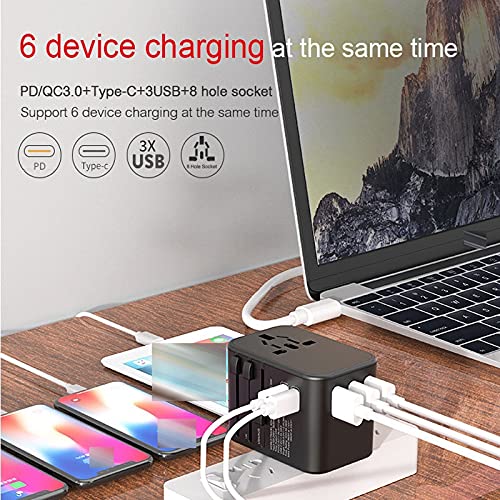 Adattatore di alimentazione universale in tutto il Dual Type. C PD QC USB Adattatore di caricabatterie per viaggiare con UE US UK AU Plug Socket per caricabatterie da viaggio universale Spina da viagg