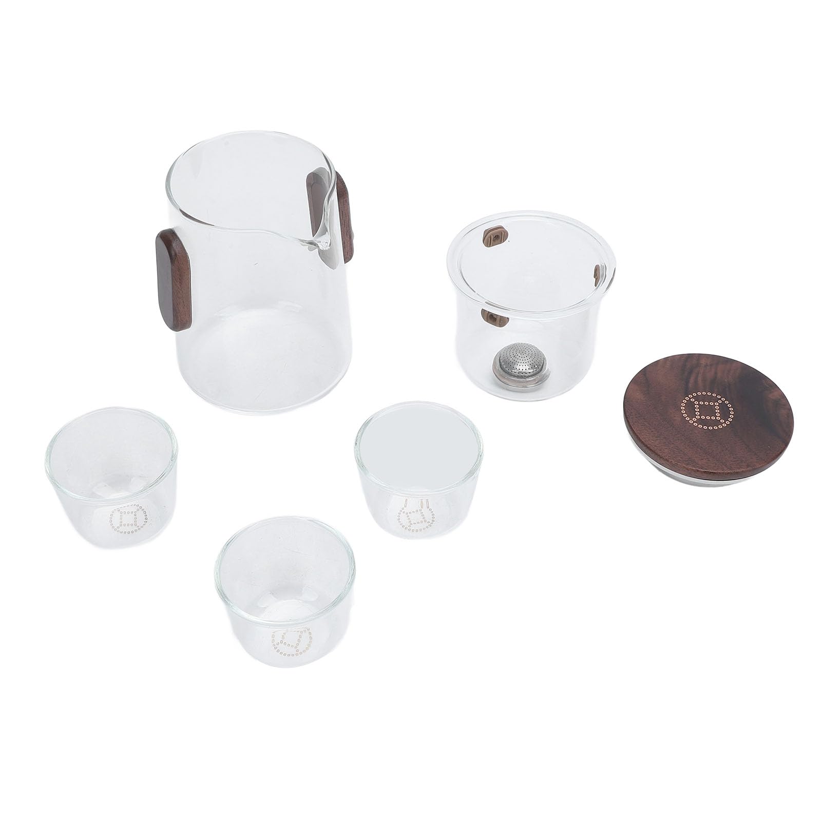 Qcwwy Tetera de Vidrio de Borosilicato con Filtración Magnética Infusor Resistente Al Calor de 330 Ml para Preparar té Al Aire Libre en la Oficina en Casa Incluye 3 Tazas