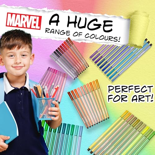 Marvel Spiderman Colouring Pens for Kids Markers 60 Pcs Felt Tip Pens for Drawing Doodling Assorted Colours Boys Gifts - Image 3