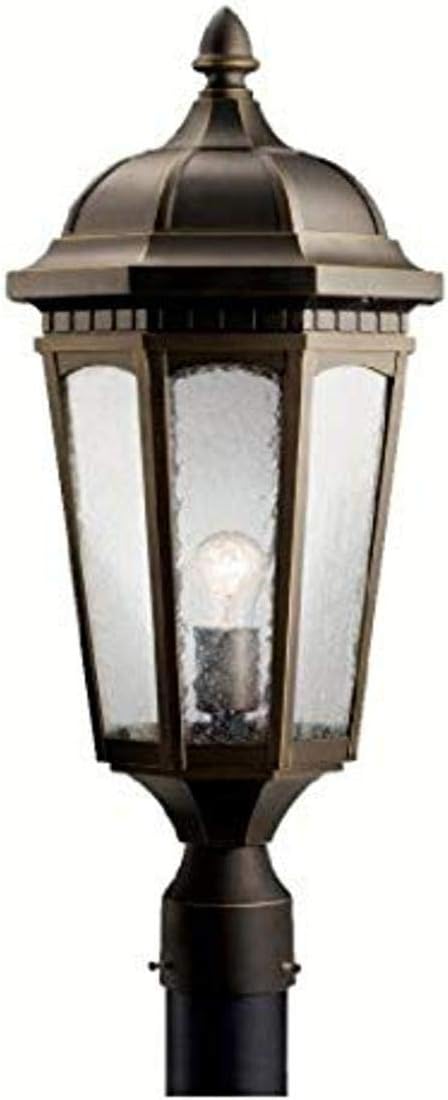 Amazing 🔥 Courtyard 23.75 1 Light Exterior Post Light with Clear Seeded Glass in Rubbed Bronze