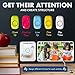 Zingers Attention Bell, Answer Buzzers For Classroom Educational Learning Games, also Great Tool for Activity Transitions, Buzzer for Game Show, 5 Color Push Buttons