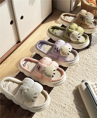 Cotton and linen slippers Men's and women's home slippers Cartoon slippers Seasonal slippers4