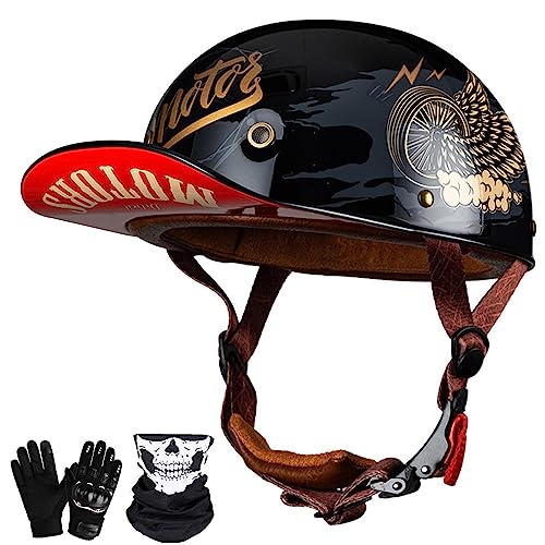 Casque de moto d'été style casquette de baseball pour rouler léger en ville
