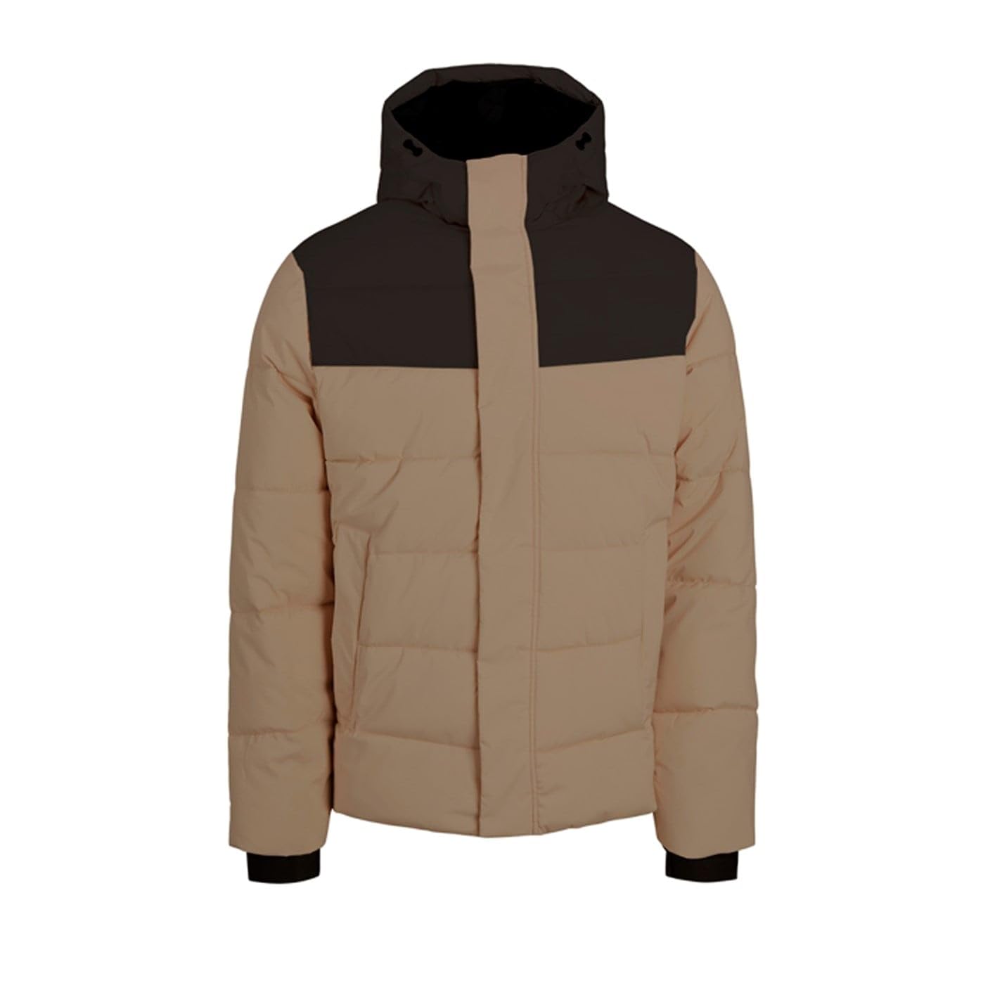 Jack And Jones Men's Clean Quilted Insulated Puffer Jacket Beige Extra Large