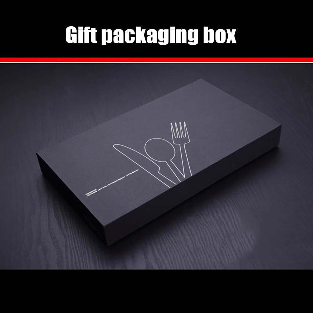Cuberterías Juego De Cubiertos De 24 Piezas, Juego De Cubiertos De Acero Inoxidable, Servicio De Vajilla Occidental para 6, para Cocinas Y Restaurantes Domésticos, Apto para Lavavajillas