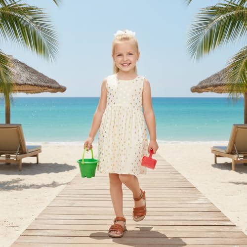 Image of Otter MOMO Girls Open Toe Princess Flat Sandals with Comfort Sole Summer Sandals