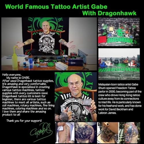 Dragonhawk Traditional Pro Complete Tattoo Kit with Two Coil Machines