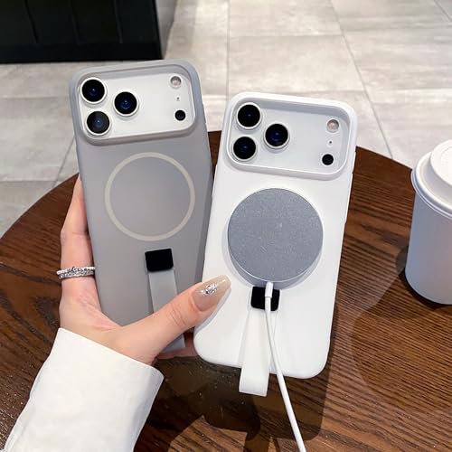 Coque magnétique sans fil iPhone 14 Pro Max rose avec cordon antichoc