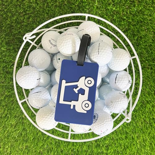 Golf Bag Tag – Golf Cart Blue Design, Flexible & Waterproof Silicone Luggage Tag, Secure Strap for Bag Identification, Great Golf Gift for Players & Enthusiasts4