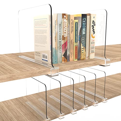 Hmyomina Regalteiler für Schrank-Organisation, Acryl-Regalteiler für Holzregale und Schränke, Regal im Schlafzimmer, Küche und Büro, 8 Stück Cover