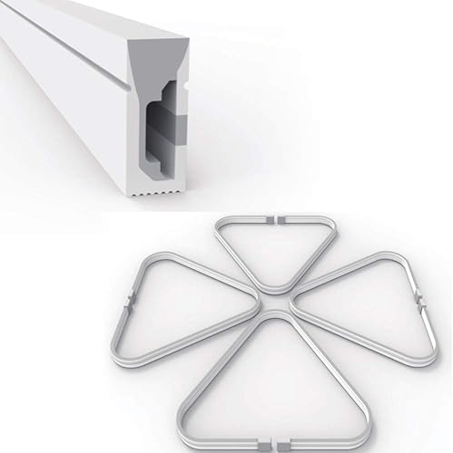 Sistema de canal LED de silicona de 16.4ft para tira de luz LED de cuerda de neón de 0.197in, perfil de carcasa de tubo flexible de 0.157 x 0.394in,