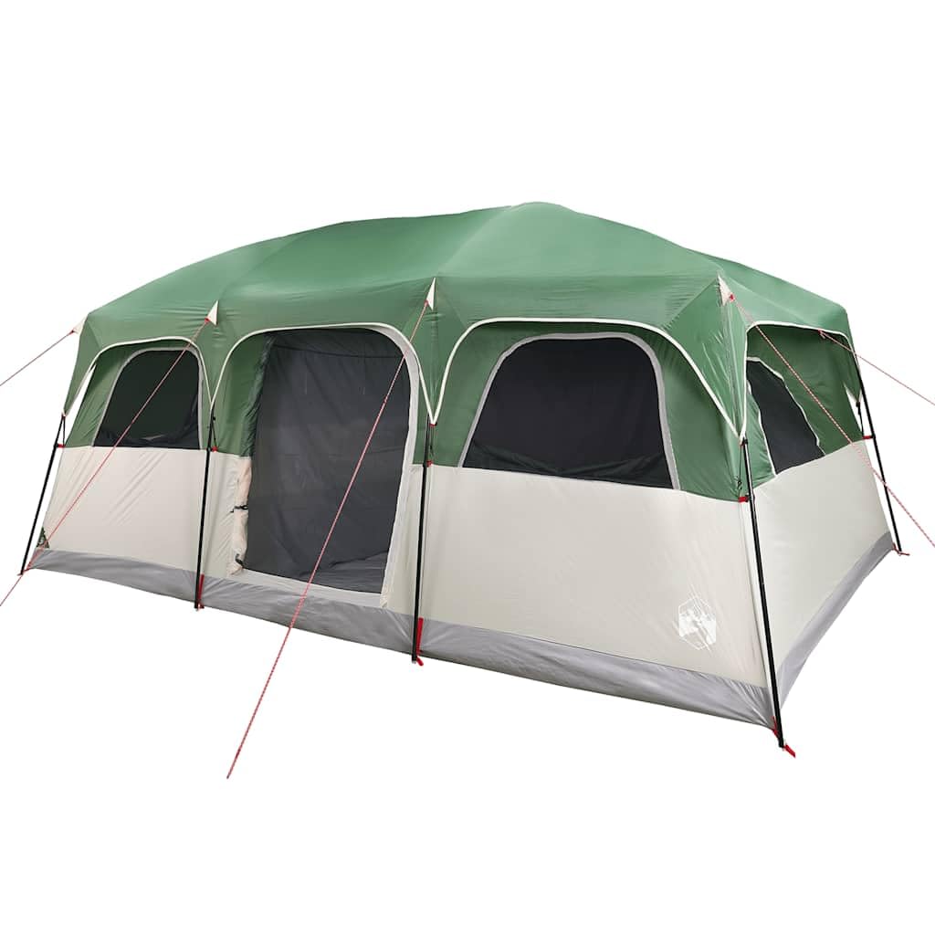 Familienzelt für Personen Grau und Orange, wasserdichtes Campingzelt aus 185T Polyester mit PU-Beschichtung, E-Anschlüsse, Fenster, x x 228/, für Outdoor und Reise