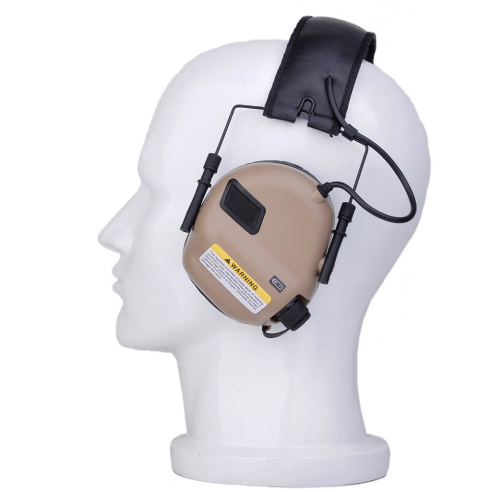 Auriculares electrónicos de protección auditiva con entrada AUX serie M31 que suprime el ruido de disparo dañino amplificando sonidos de bajo nivel (bronceado)