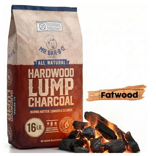 Mr. Bar-B-Q Hardwood Lump Charcoal with Fatwood, All Natural, 20 Lb.