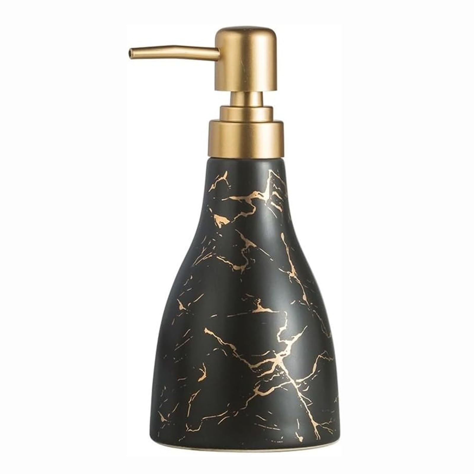 Kxaoxgrc Nero Glass Soap Lotion Dispenser Set, Ceramic Hand Soap Dispenser, Refillable, Multicolor, 18X8.3cm, For Kitchen & Bathroom(Nero)
