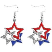 July 4th Independence Day Earrings, Earrings Dangle Earrings for Women Independence Day Gift Zinc Alloy