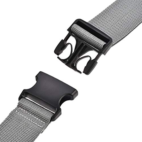 Image of uxcell Luggage Strap Suitcase Belt with 2 Buckles, 2Mx5cm Cross Adjustable PP Travel Packing Accessory, Gray