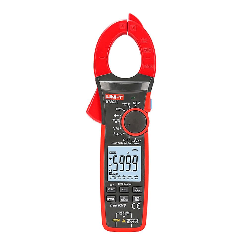 UNI-T UT207B Digital Clamp Meter DC/AC 1000A 1000V Current Voltage Tester Amperimetrica LPF ACV Auto Range 6000 Count Backlight Flashlight