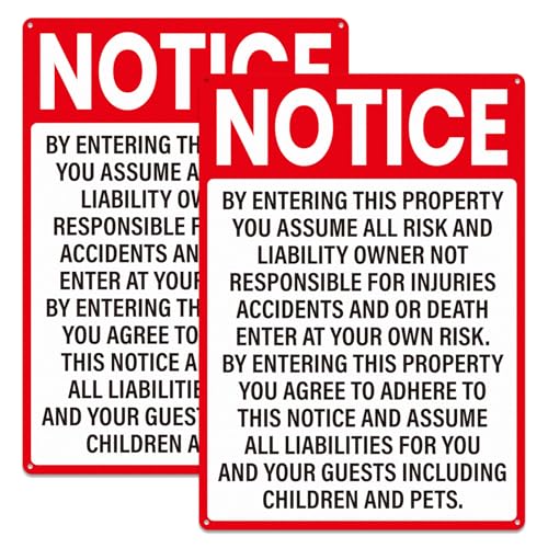 Anobell 10" × 14" Not Responsible for Accidents or Injuries