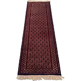 Amma Carpets Handmade Hand Knotted Runner Rug Black Lichi Size 2x6 feet