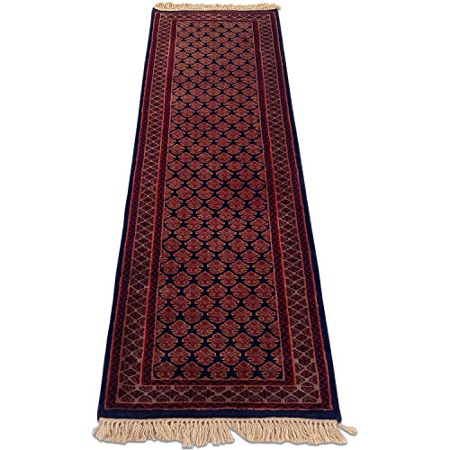 Amma Carpets Handmade Hand Knotted Runner Rug Black Lichi Size 2X6 Feet #TOP30